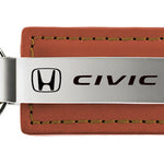 Honda Civic Leather Key Fob - Brown