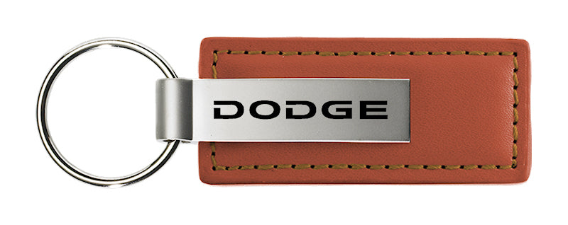 Dodge Leather Key Fob - Brown