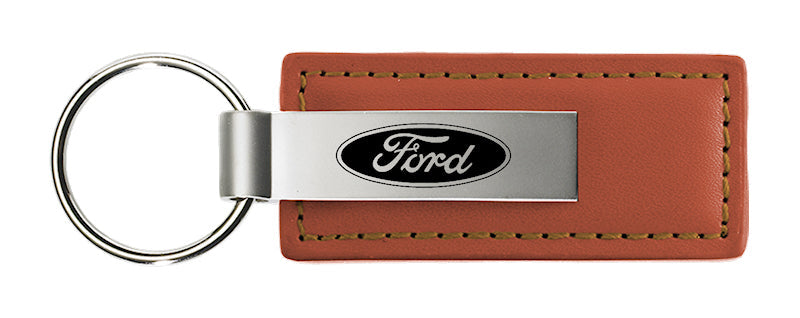 Ford Leather Key Fob - Brown