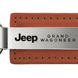 Jeep Grand Wagoneer Leather Key Fob - Brown