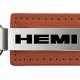 Mopar Hemi Leather Key Fob - Brown