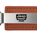 Jeep Grill Leather Key Fob - Brown