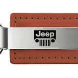 Jeep Grill Leather Key Fob - Brown