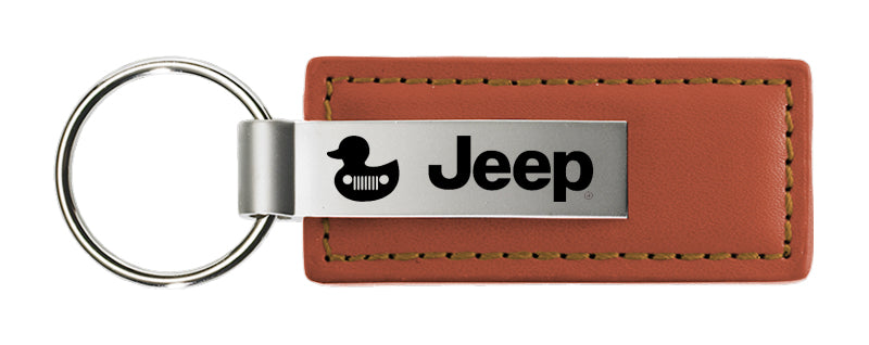 Jeep Duck Leather Key Fob - Brown