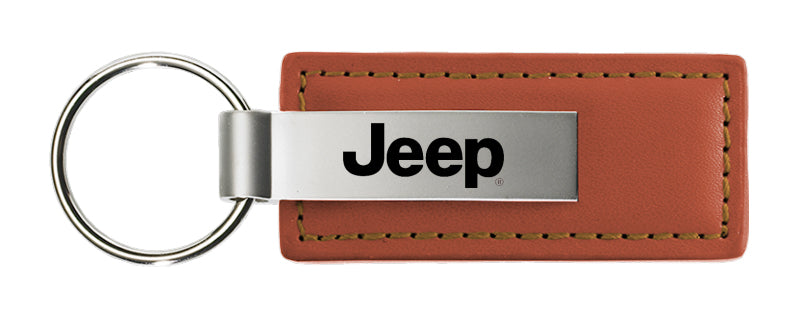 Jeep Leather Key Fob - Brown