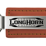 Ram Longhorn Laramie Leather Key Fob - Brown