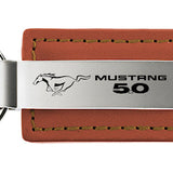 Mustang 5.0 Leather Key Fob - Brown