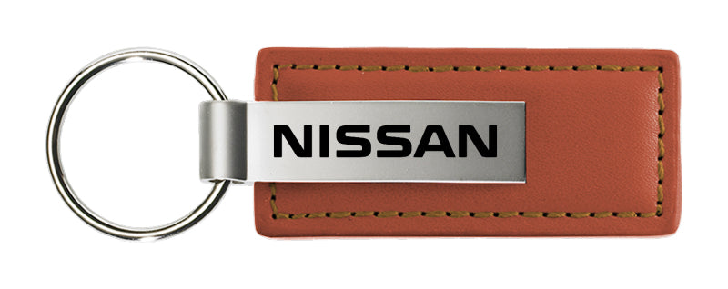 Nissan Leather Key Fob - Brown