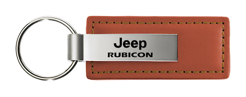 Jeep Rubicon Leather Key Fob - Brown