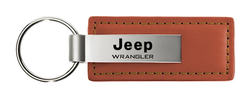 Jeep Wrangler Leather Key Fob - Brown