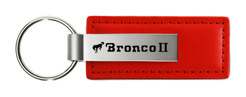 Ford Bronco II Leather Key Fob - Red