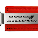 Dodge Challenger Leather Key Fob - Red