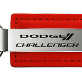 Dodge Challenger Leather Key Fob - Red