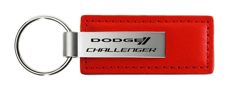 Dodge Challenger Leather Key Fob - Red