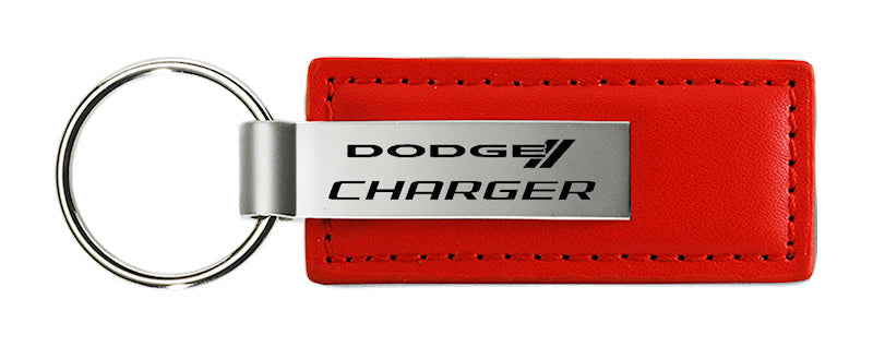 Dodge Charger Leather Key Fob - Red