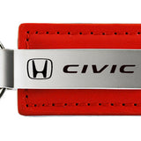 Honda Civic Leather Key Fob - Red