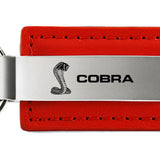 Mustang Cobra Leather Key Fob - Red