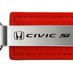 Honda Civic SI Leather Key Fob - Red