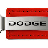 Dodge Leather Key Fob - Red