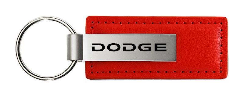 Dodge Leather Key Fob - Red