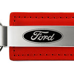 Ford Leather Key Fob - Red