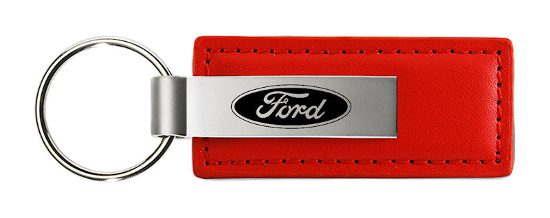 Ford Leather Key Fob - Red