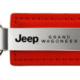 Jeep Grand Wagoneer Leather Key Fob - Red