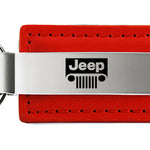 Jeep Grill Leather Key Fob - Red