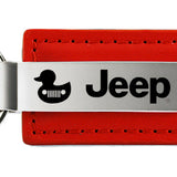 Jeep Duck Leather Key Fob - Red