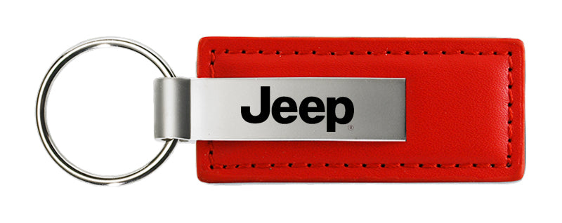 Jeep Leather Key Fob - Red