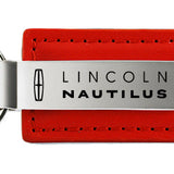 Lincoln Nautilus Leather Key Fob - Red