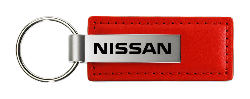 Nissan Leather Key Fob - Red