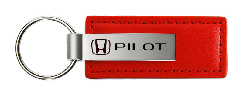 Honda Pilot Leather Key Fob - Red