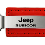 Jeep Rubicon Leather Key Fob - Red