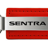 Nissan Sentra Leather Key Fob - Red