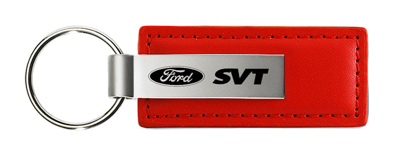 Mustang SVT Leather Key Fob - Red