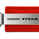 Nissan Titan Leather Key Fob - Red