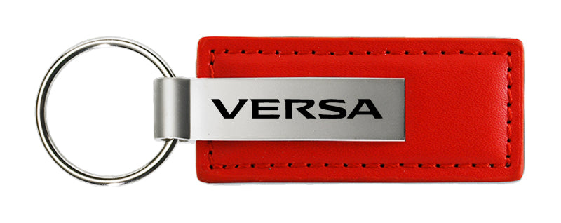Nissan Versa Leather Key Fob - Red