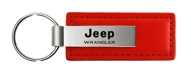 Jeep Wrangler Leather Key Fob - Red