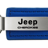 Jeep Cherokee Leather Key Fob - Blue