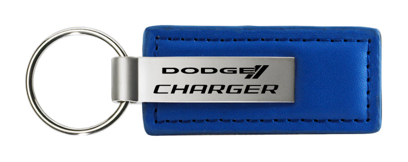 Dodge Charger Leather Key Fob - Blue