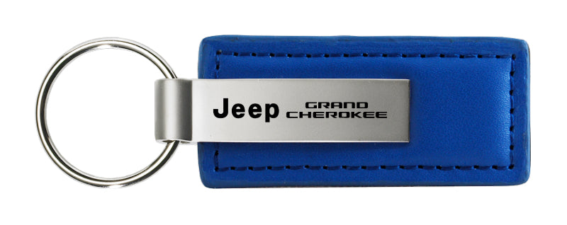 Jeep Grand Cherokee Leather Key Fob - Blue