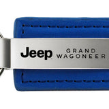 Jeep Grand Wagoneer Leather Key Fob - Blue