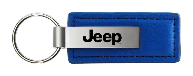 Jeep Leather Key Fob - Blue