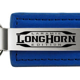 Ram Longhorn Laramie Leather Key Fob - Blue