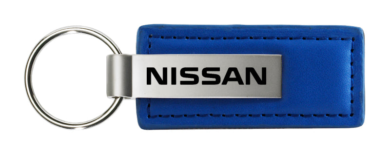 Nissan Leather Key Fob - Blue