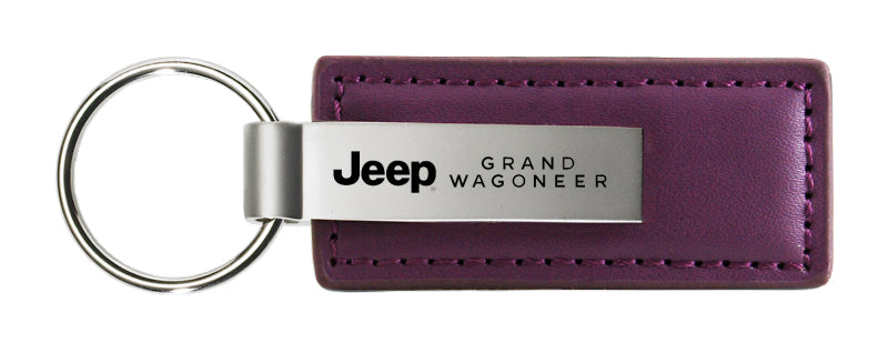 Jeep Grand Wagoneer Leather Key Fob - Purple