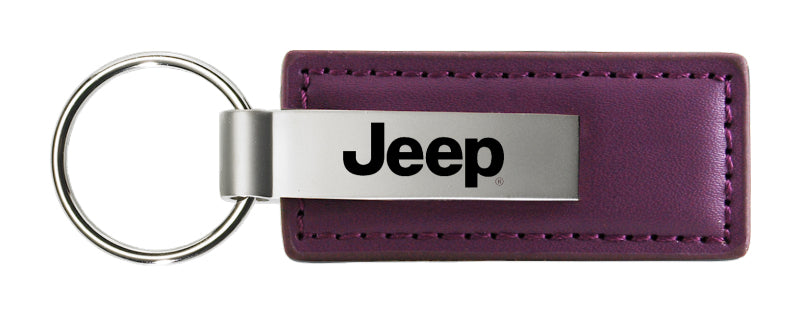 Jeep Leather Key Fob - Purple