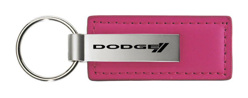 Dodge Stripe Leather Key Fob - Pink