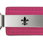 Novelty Fleur-De-Lis Leather Key Fob - Pink